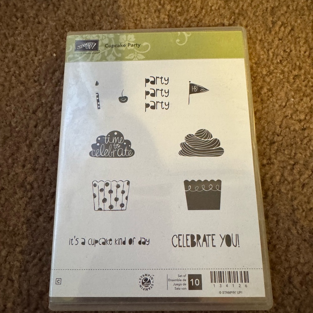Stampin' Up! Cupcake Party Stamp Set - White & Green Accents